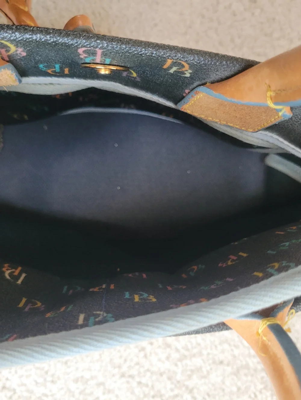 Dooney & Bourke Y2K Rainbow Monogram Satchel Coated Canvas Matching Wristlet - Picture 9 of 14